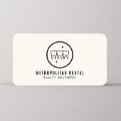 Modernes Dentist zisst schwarzes Logo auf Elfenbei Visitenkarte
