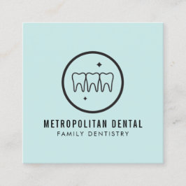 Modernes Dentist zisst schwarzes Logo auf Minze Quadratische Visitenkarte