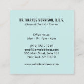 Modernes Dentist zisst schwarzes Logo auf Minze Quadratische Visitenkarte (Rückseite)