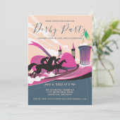 Modernes Derby Party Art Deco Einladung (Stehend Vorderseite)