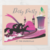 Modernes Derby Party Art Deco Schaumweinetikett (Einzelnes Label)