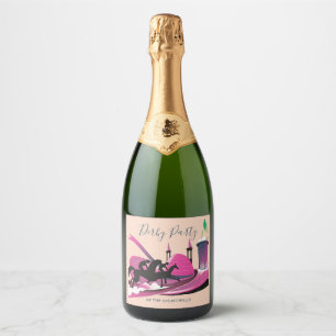 Modernes Derby Party Art Deco Schaumweinetikett