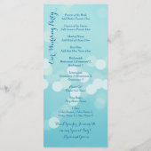 Modernes Design Aqua Blue Wedding Programm Vorlage (Rückseite)