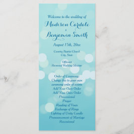 Modernes Design Aqua Blue Wedding Programm Vorlage