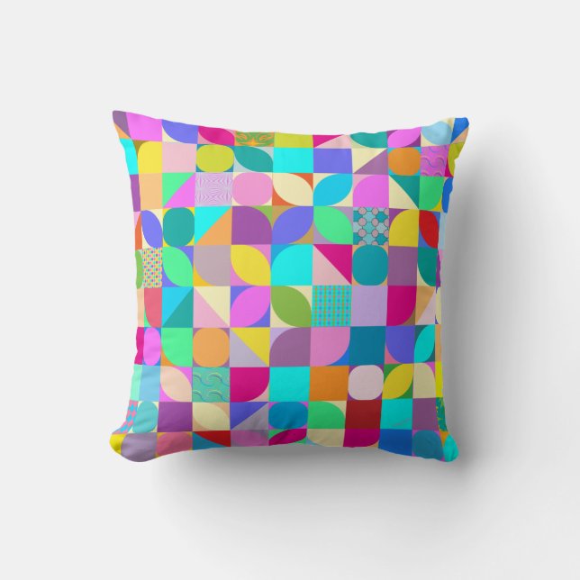 Modernes Design Art Colorful Pattern Fun Kissen (Vorderseite)
