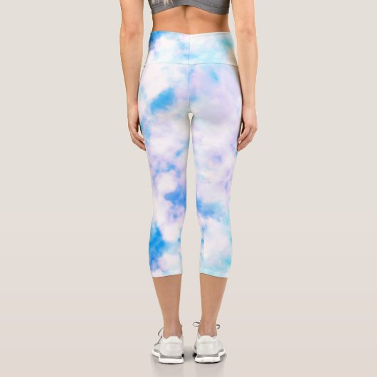 Modernes Design aus blauem Marmor Capri Leggings (Rückseite)