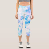 Modernes Design aus blauem Marmor Capri Leggings (Vorderseite)