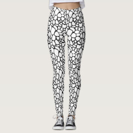 Modernes Design aus schwarzem und weißem Schnörkel Leggings