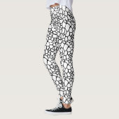 Modernes Design aus schwarzem und weißem Schnörkel Leggings (Links)