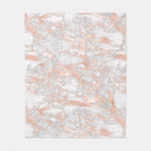 Modernes Design aus weißem und Rose-Gold-Marmor Fleecedecke