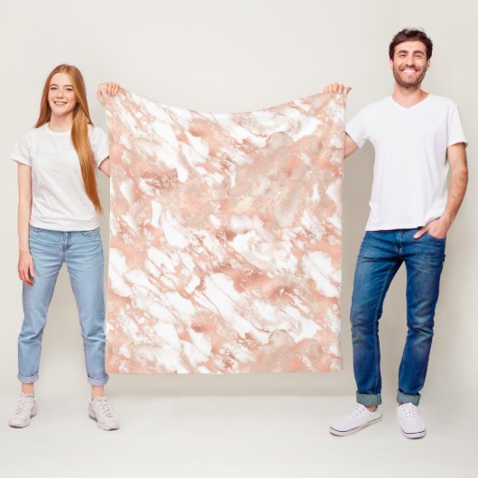 Modernes Design aus weißem und Rose-Gold-Marmor Fleecedecke (Beispiel)