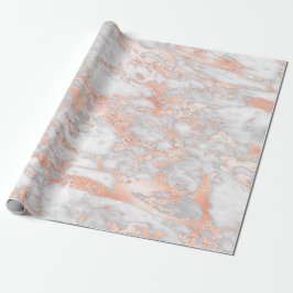 Modernes Design aus weißem und Rose-Gold-Marmor Geschenkpapier