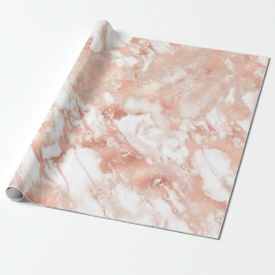 Modernes Design aus weißem und Rose-Gold-Marmor Geschenkpapier