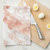 Modernes Design aus weißem und Rose-Gold-Marmor Geschirrtuch (Viertel Falte)