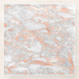 Modernes Design aus weißem und Rose-Gold-Marmor Glasuntersetzer