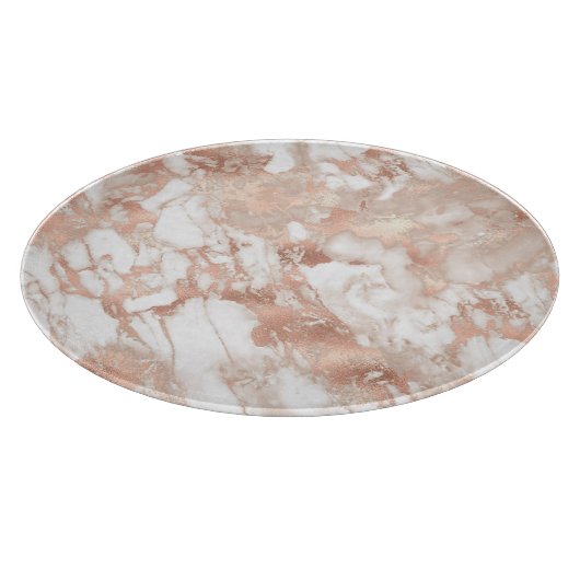 Modernes Design aus weißem und Rose-Gold-Marmor Schneidebrett (Ecke)