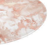 Modernes Design aus weißem und Rose-Gold-Marmor Schneidebrett (Ecke)