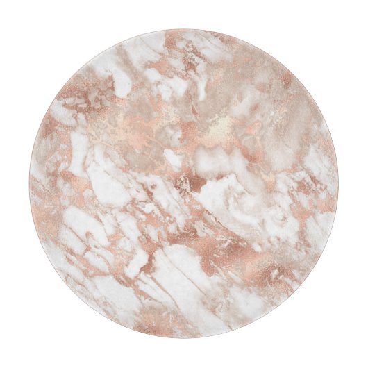 Modernes Design aus weißem und Rose-Gold-Marmor Schneidebrett (Vorderseite)