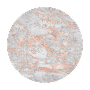 Modernes Design aus weißem und Rose-Gold-Marmor Schneidebrett