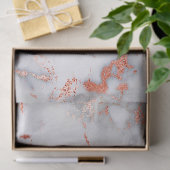Modernes Design aus weißem und Rose-Gold-Marmor Seidenpapier (Geschenk)