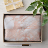 Modernes Design aus weißem und Rose-Gold-Marmor Seidenpapier (Geschenk)