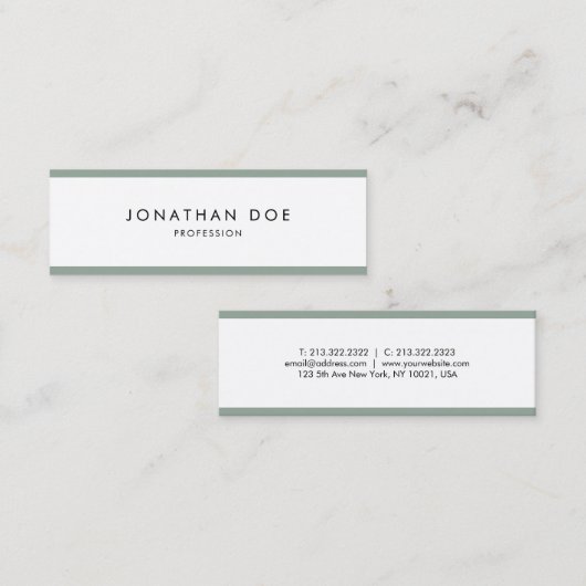 Modernes Design Beruflich Einfach Luxus Elegant Mini Visitenkarte (Vorne/Hinten)