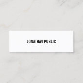 Modernes Design Beruflich Elegant Einfach Schlicht Mini Visitenkarte (Vorderseite)