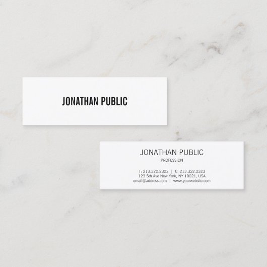 Modernes Design Beruflich Elegant Einfach Schlicht Mini Visitenkarte (Vorne/Hinten)