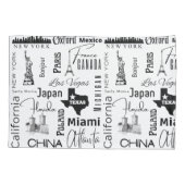 Modernes Design berühmte Städte Schwarz-Weiß-Trend Kissenbezug (Rückseite)