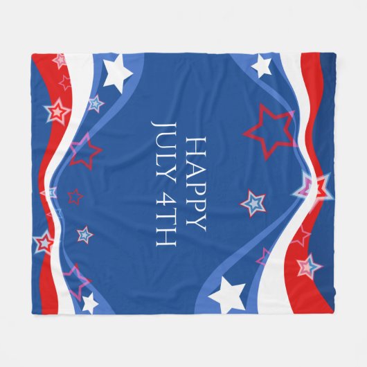 Modernes Design der amerikanischen Flagge Fleecedecke (Vorderseite (Horizontal))