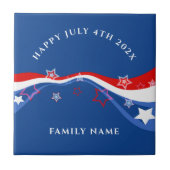 Modernes Design der amerikanischen Flagge Fliese (Vorderseite)