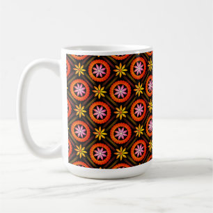 Modernes Design der Blume auf schwarzem Hintergrun Kaffeetasse