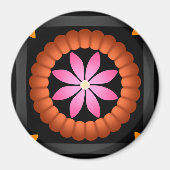 Modernes Design der Blume auf schwarzem Hintergrun Magnet (Vorne)