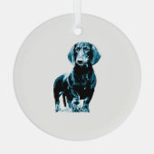 Modernes Design der Dackel Ornament Aus Glas (Rückseite)
