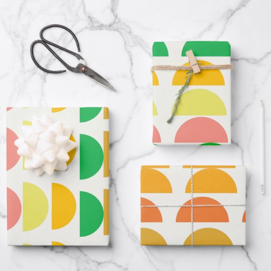 Modernes Design der geometrischen Formen des helle Geschenkpapier Set (Vorderseite)
