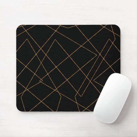Modernes Design der geometrischen Linien Gold & Sc Mousepad (Mit Mouse)