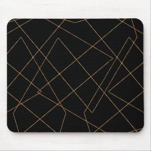 Modernes Design der geometrischen Linien Gold & Sc Mousepad