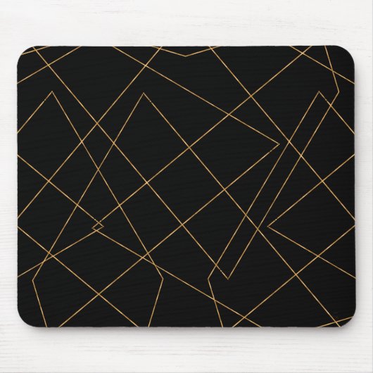 Modernes Design der geometrischen Linien Gold & Sc Mousepad (Vorne)