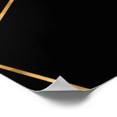 Modernes Design der geometrischen Linien Gold & Sc Poster (Ecke)