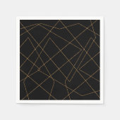 Modernes Design der geometrischen Linien Gold & Sc Serviette (Vorderseite)