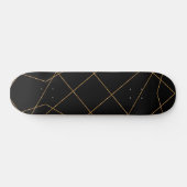 Modernes Design der geometrischen Linien Gold & Sc Skateboard (Horizontal)