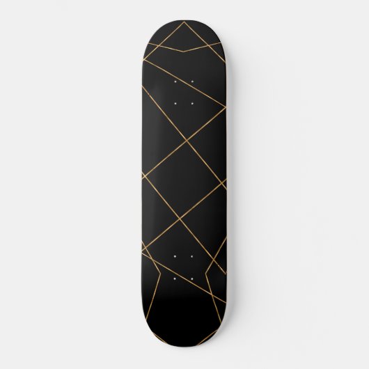 Modernes Design der geometrischen Linien Gold & Sc Skateboard (Vorderseite)
