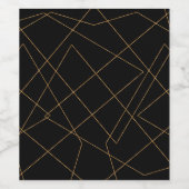 Modernes Design der geometrischen Linien Gold & Sc Weinetikett (Einzelnes Label)