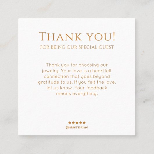 Modernes Design der Gold Star Line Art Quadratische Visitenkarte (Rückseite)