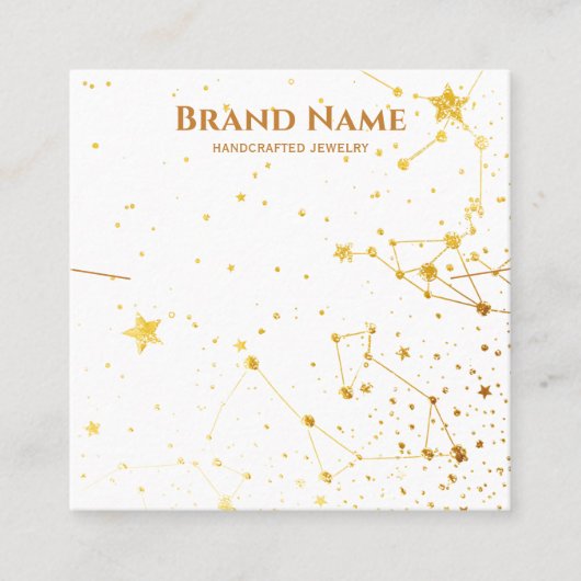 Modernes Design der Gold Star Line Art Quadratische Visitenkarte (Vorderseite)