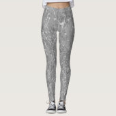 Modernes Design der grauen Wildblume Leggings (Vorderseite)