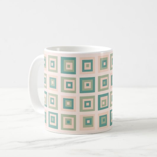 Modernes Design der grünen Plätze der Creme Mitte Kaffeetasse (Vorderseite Links)