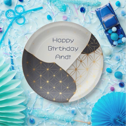 Modernes Design der japanischen Schwarz- und Gold- Pappteller (Party)