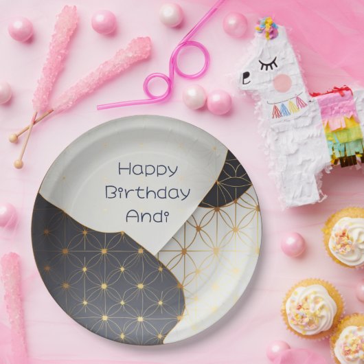 Modernes Design der japanischen Schwarz- und Gold- Pappteller (Party)