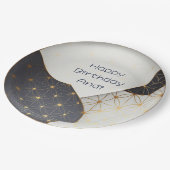 Modernes Design der japanischen Schwarz- und Gold- Pappteller (Schrägansicht)